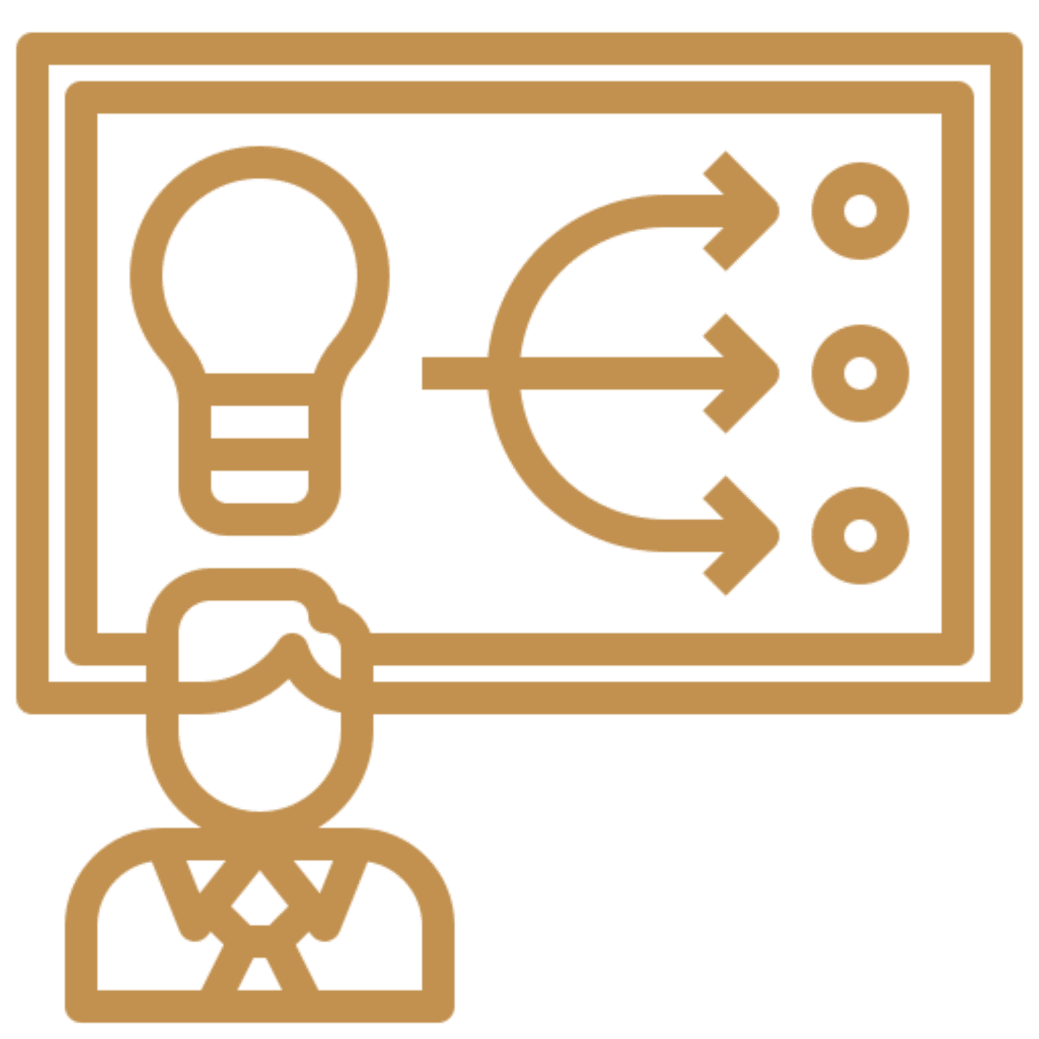 Business person presenting ideas on strategy board
